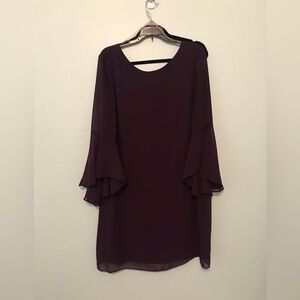 MSK Purple Long Flowy Sleeve Dress Size 14